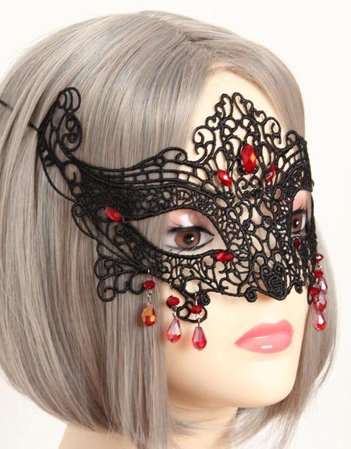 Vintage Gothic Red Beads Eye Masks