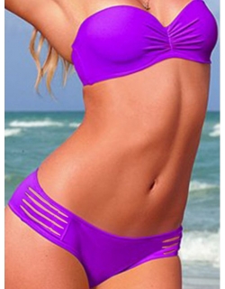 Purple Strapless Sexy Swimsuit 