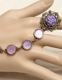 Romantic Purple Flower Bracelet Purple Jewelry