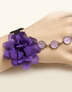 Romantic Purple Flower Bracelet Purple Jewelry