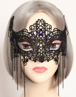 Vintage Gothic Blue Beads Tassel Eye Masks