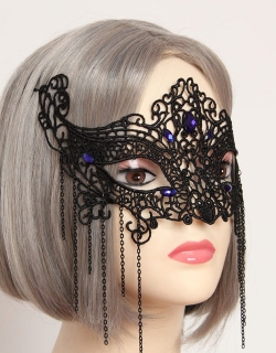 Vintage Gothic Blue Beads Tassel Eye Masks