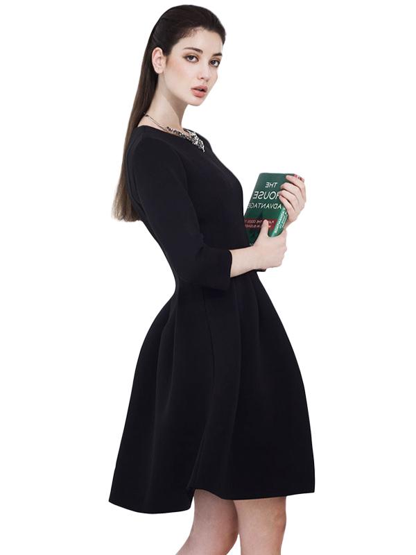 Black Fashion Midi Dress