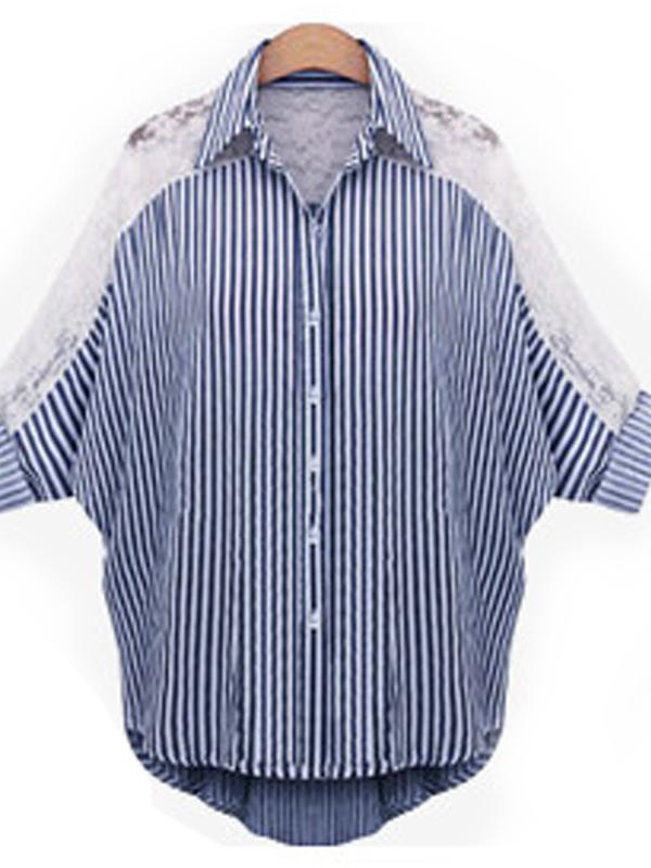 L-6XL Casual Stripe Tops