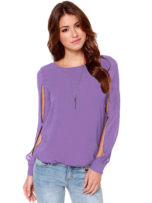 Long Sleeve Hollow out Tops