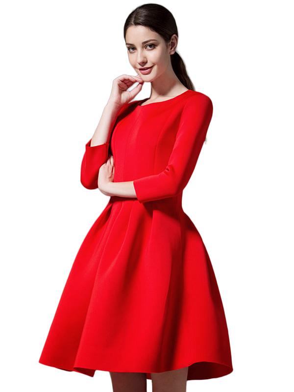 Red Fashion Midi Dress