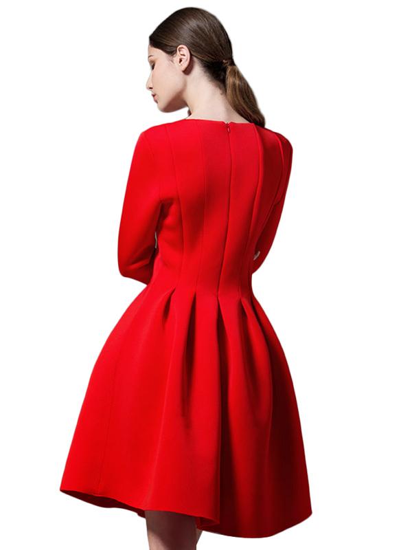 Red Fashion Midi Dress