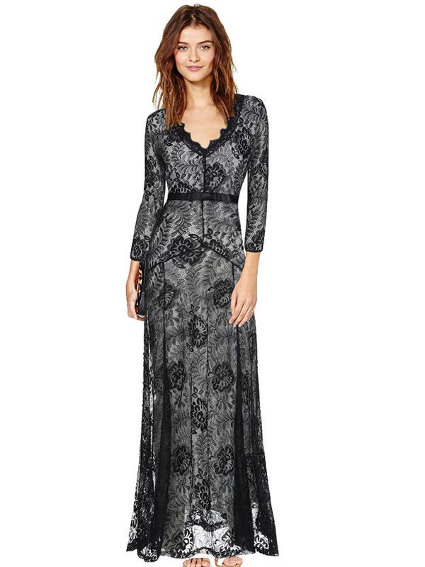 Sexy V Neck Lace Maxi Dresswonder Beauty Lingerie Dress Fashion Store 6283