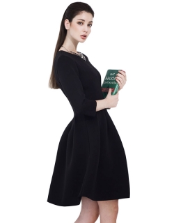 Black Fashion Midi Dress