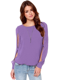 Long Sleeve Hollow out Tops