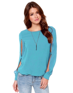 Long Sleeve Hollow out Tops