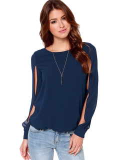 Long Sleeve Hollow out Tops