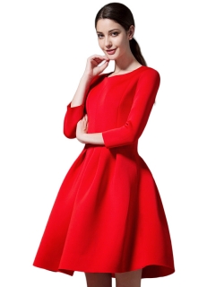 Red Fashion Midi Dress