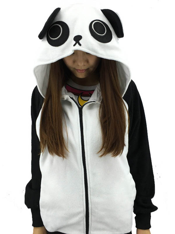 Kids White Panda Hooded Costume