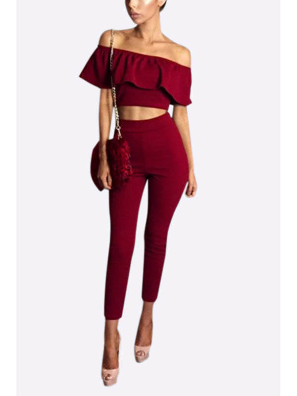 Sexy Red 2 Pieces Jumpsuits