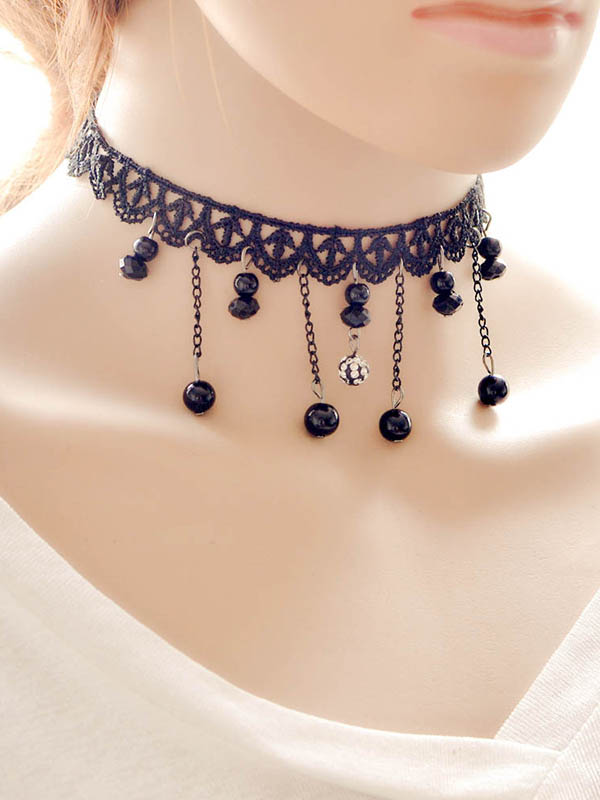 Simple Black Lace Choker Necklace