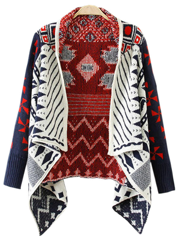 Tribal Thick Drape Cardigan Sweater