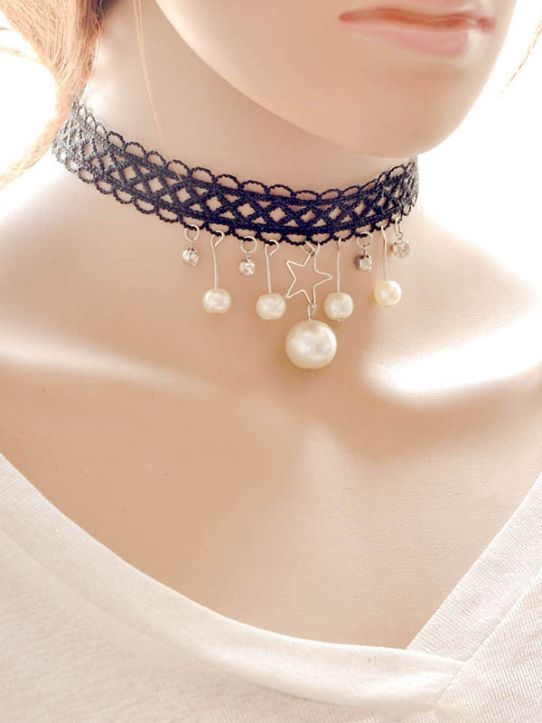 Wholesale Simple Style Lace Chokers with CZ