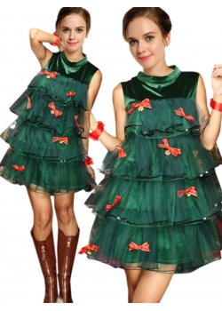 Green Sleeveless Christmas Costume