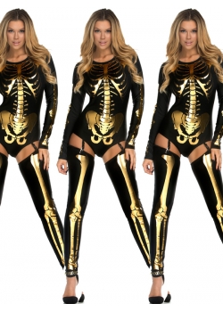 Sexy Gold Skeleton Costume