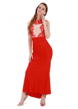 Sexy Red Maxi Dress Sleeveless