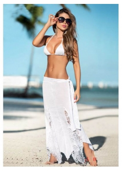 Women Sexy White Bikini Beach Dress