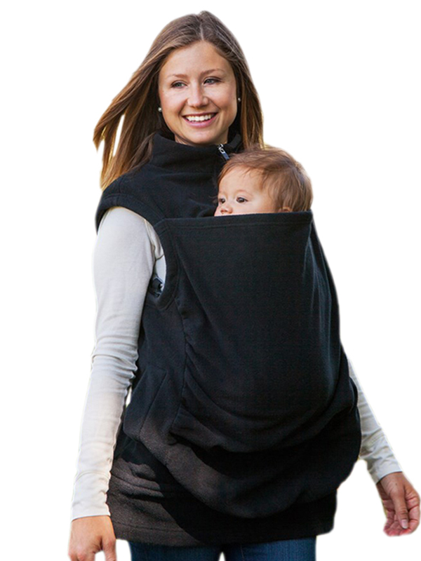 Casual Stretchable Moms Babies Black Cool Zip Up Hoodies