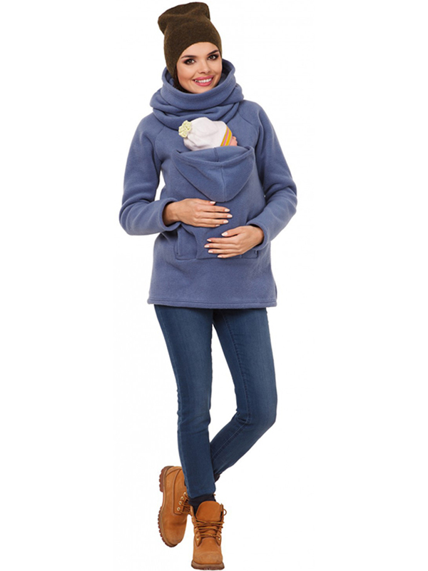 Relaxed Pregnancy Baby Zipper Blue Personalized Hoodies