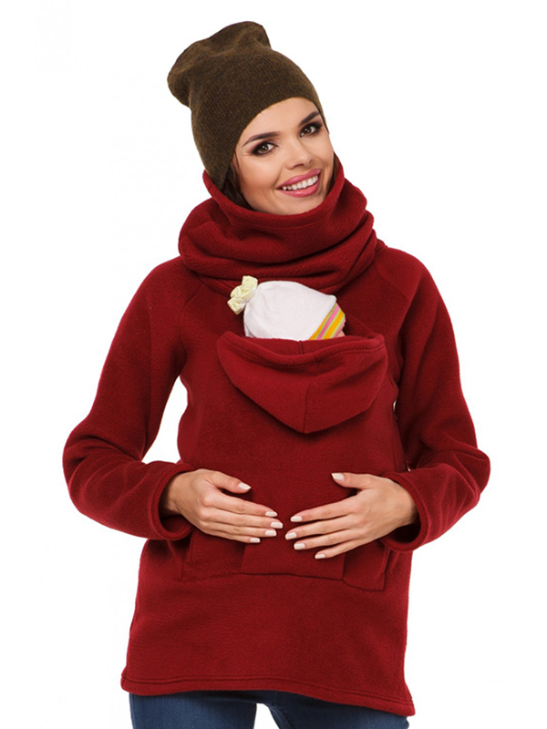 Relaxed Pregnancy Baby Zipper Red Personalized Hoodies