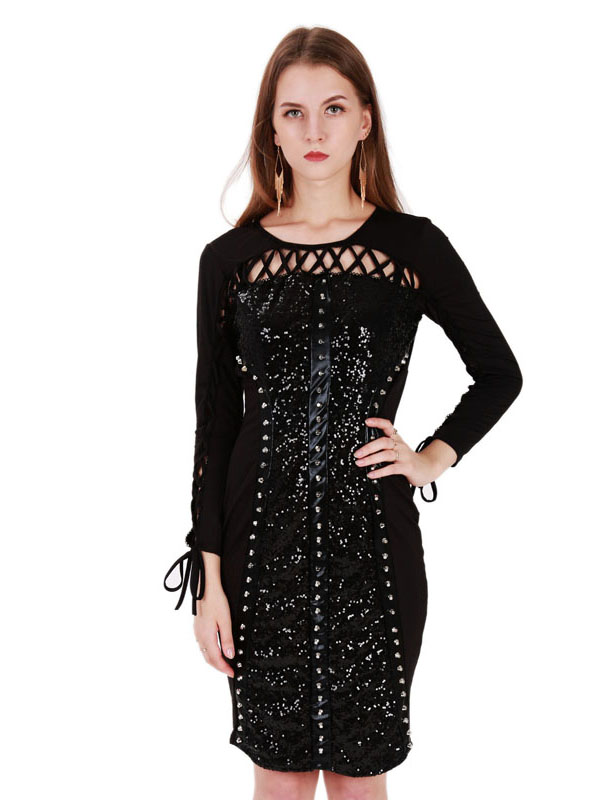 Black Long Sleeve Casual Dress