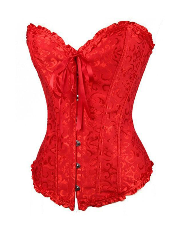 Red Strapless Brocade Bridal Corset S-6XL_Wonder Beauty lingerie dress ...