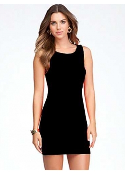 Black Elegant Backless Mini Dress