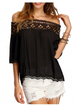 Black Sexy Women Off the Shoulder Blouse