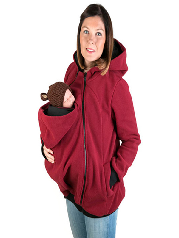 Modern Maternity Winter Coat Baby Sling Full Zip Up Hoodies