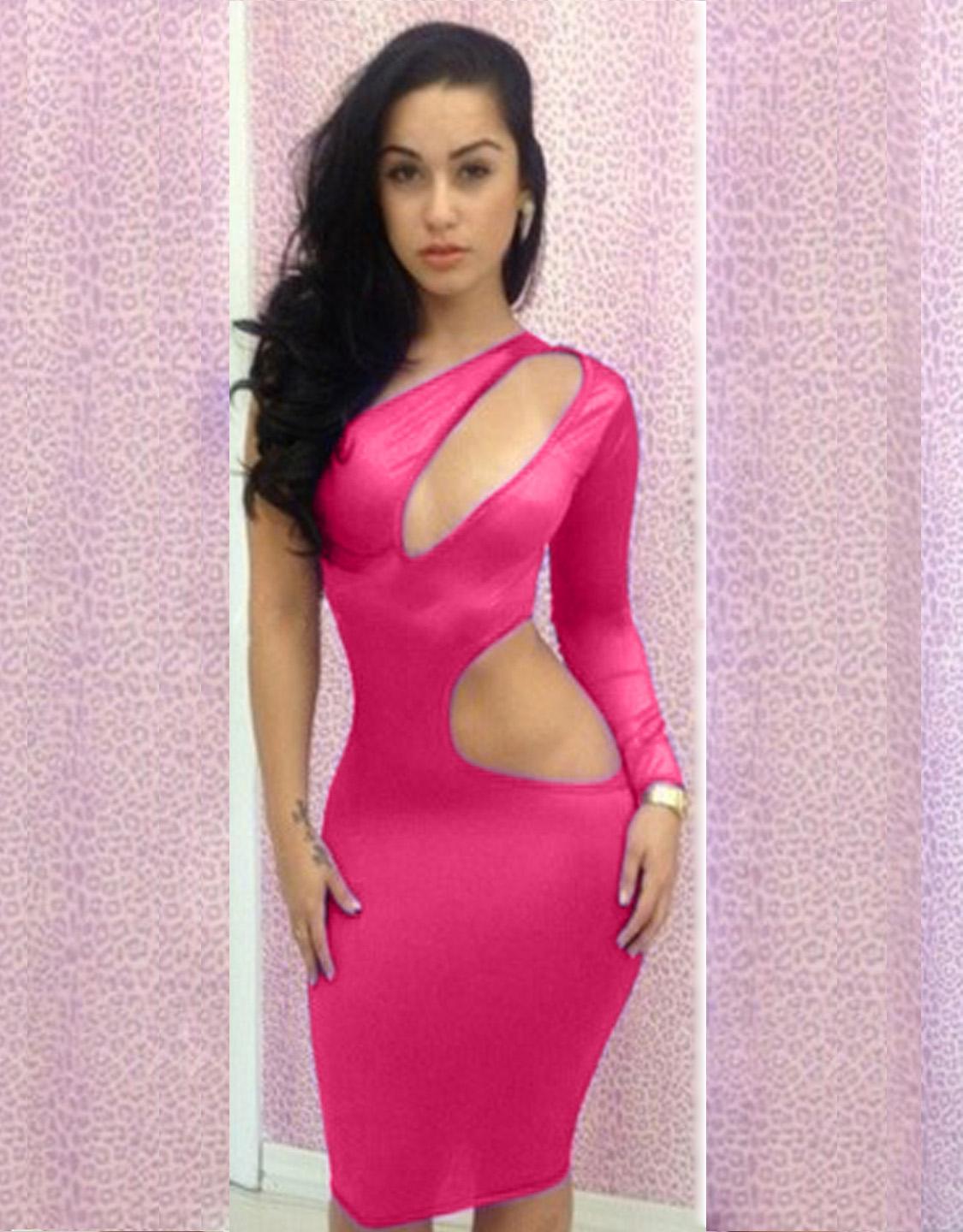 Sexy One-shoulder Cutout Bodycon Dress