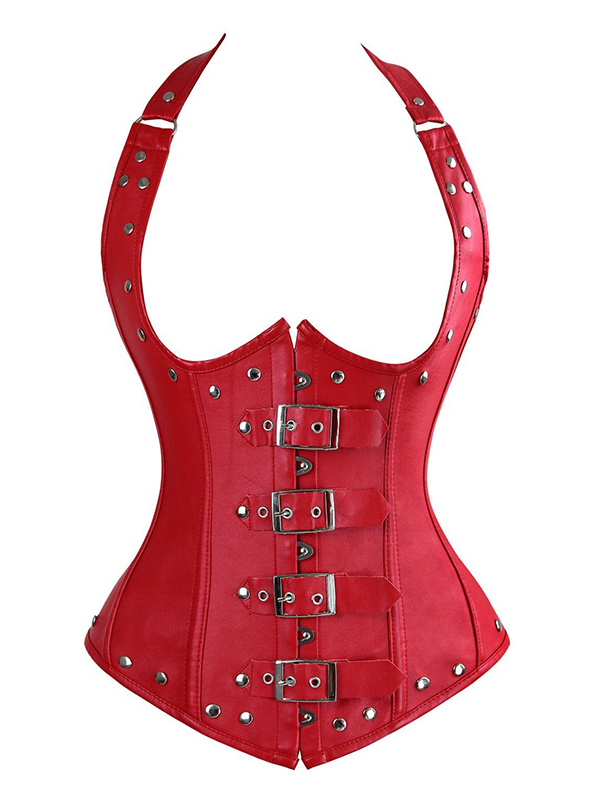 Red Fashion Leather Underbust Corset