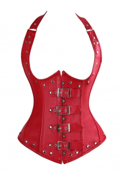 Red Fashion Leather Underbust Corset