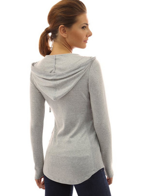 Grey Fashion Women Blouse With Hat