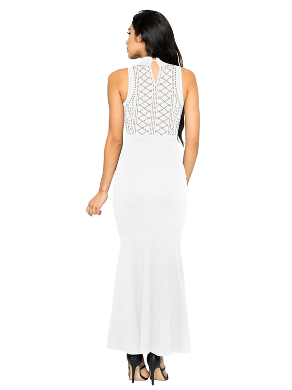 White Sleeveless Women Maxi Dress
