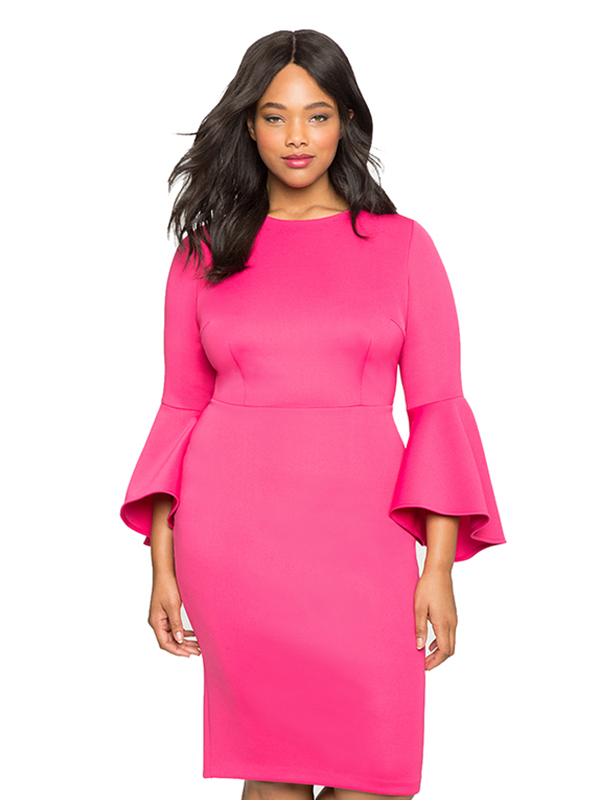 Women Rose Fashion Plus Size Dress