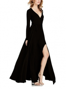 Black Long Sleeve  Maxi Dress