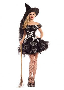 Black Sliver Sparkle Witch Costume