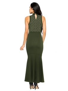 Green Sleeveless Women Maxi Dress
