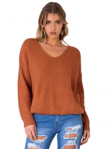 Lace-Up Back V-Neck Loosing Sweaters 