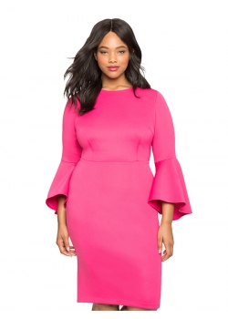 Women Rose Fashion Plus Size Dress