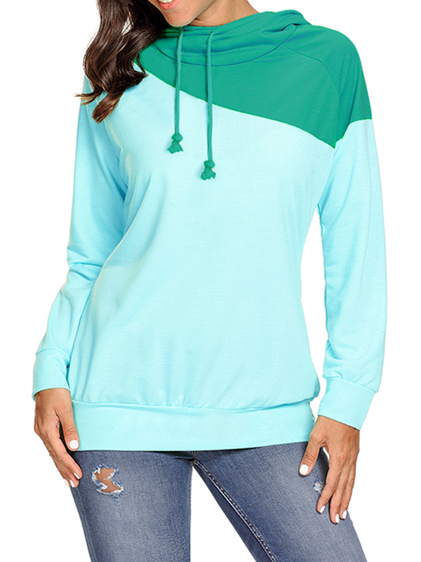 2 Colors S-XXL Fashion Spliced Color Hoodie Sweatshirt 
