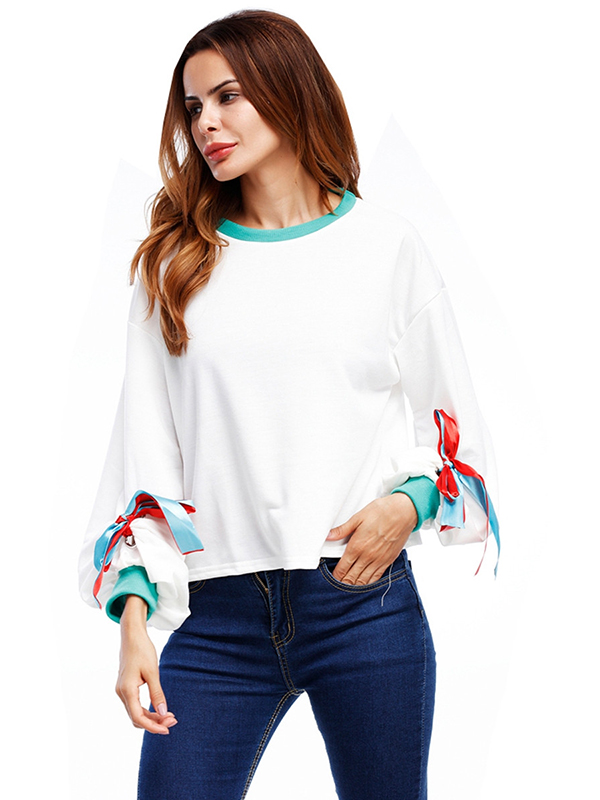 3 Colors M Cozy Long Sleeve with Bow Blouses