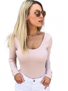 2 Colors S-XL Sexy Striped Blouse