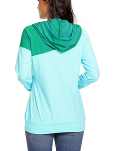 2 Colors S-XXL Fashion Spliced Color Hoodie Sweatshirt 