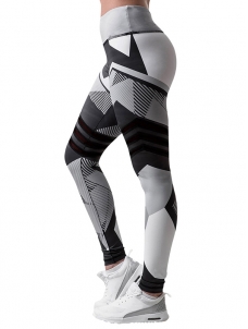 Black S-XL Printed Tight Gym Yoga Legging